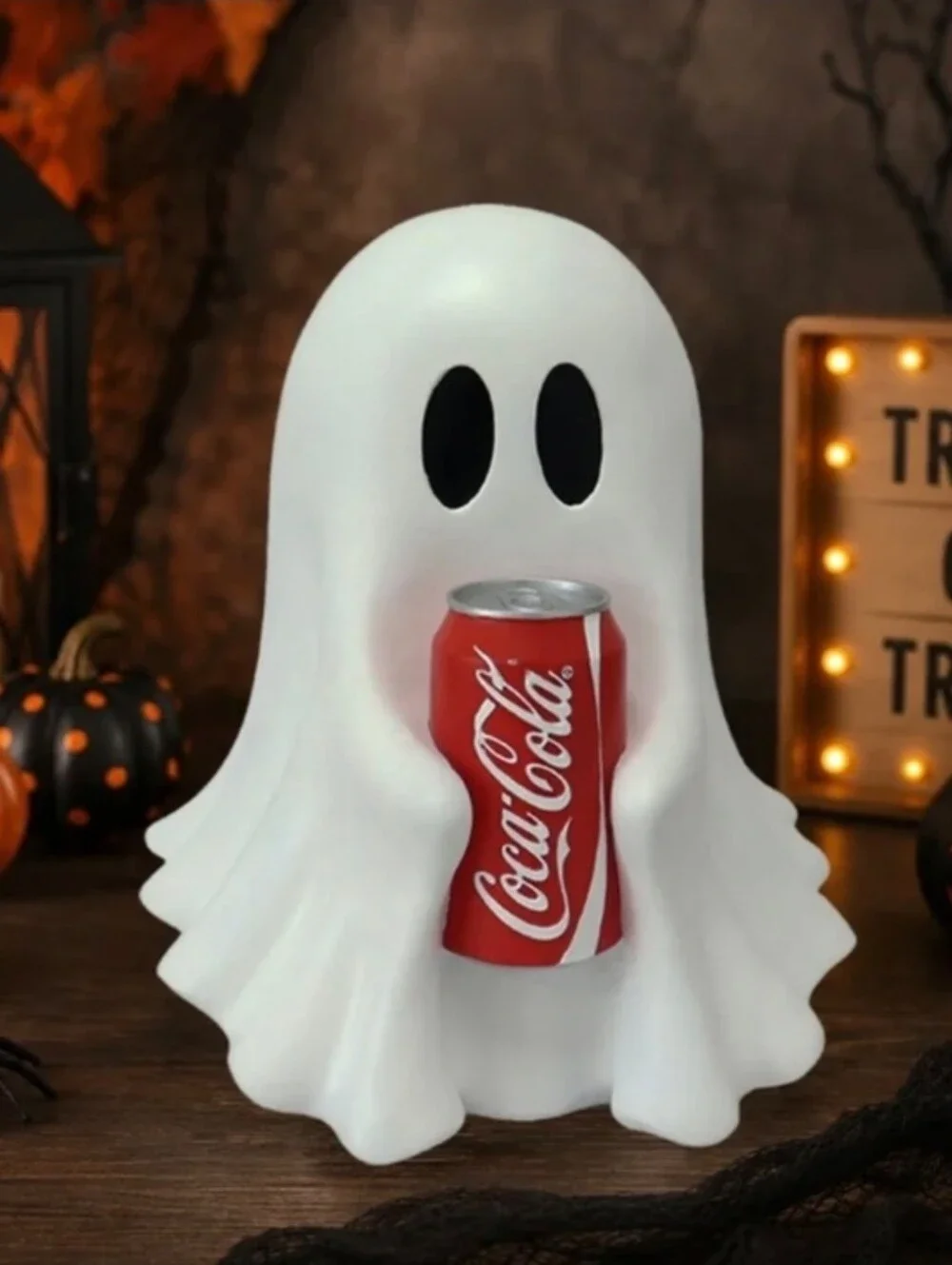 🤍▪️COCA-COLA▪️ Ghost Figurine Holding Coke Can Halloween Decor 2025